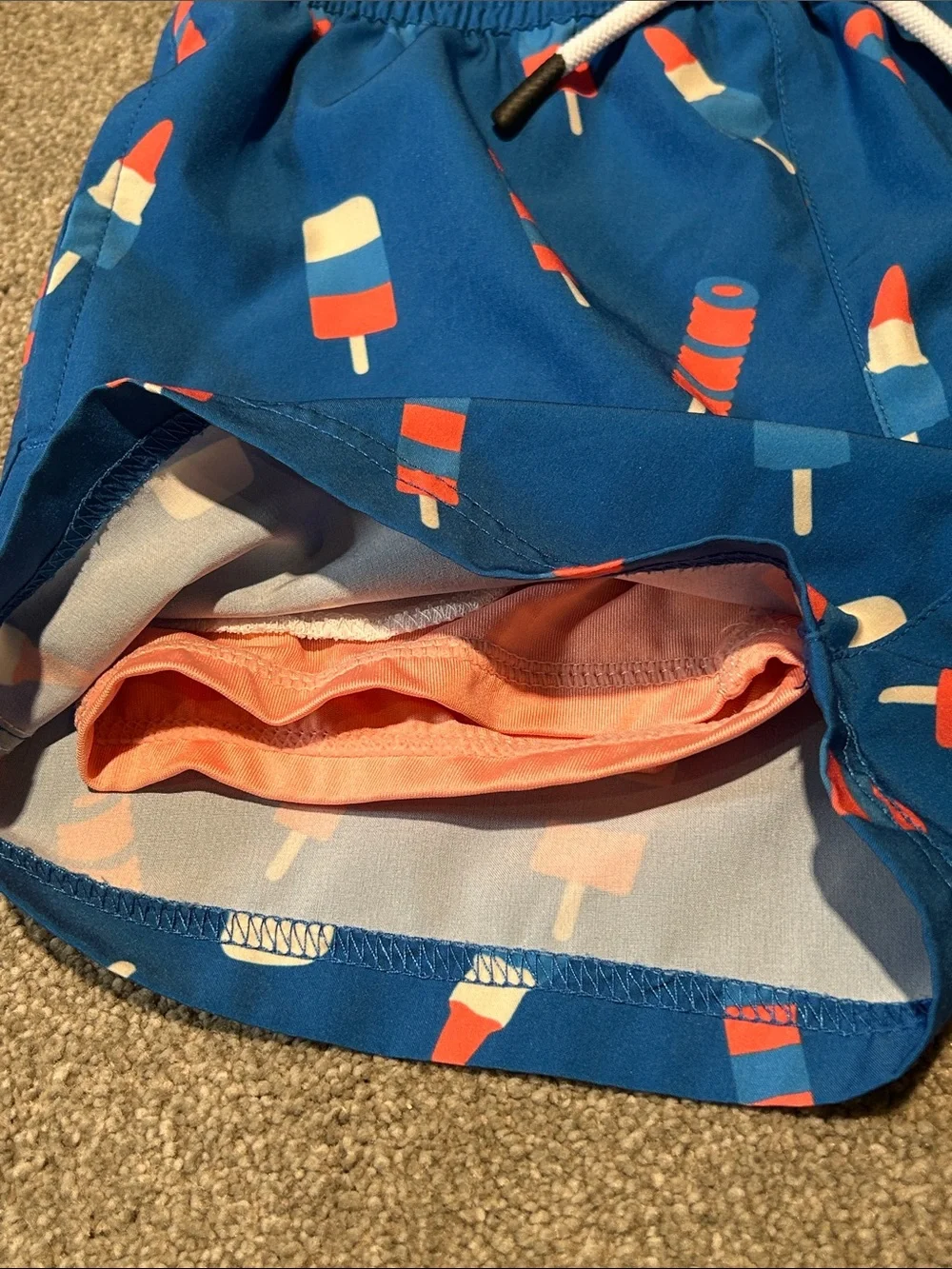 Boys Blue Popsicle Print Swim Trunks